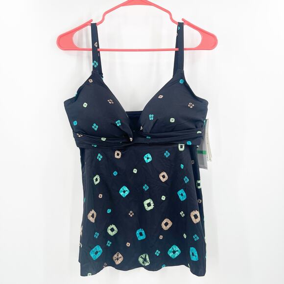 CONTOURS BY COCO REEF Tankini Top Size 10/34D NWT Black Underwire Shapemaker - Picture 3 of 16